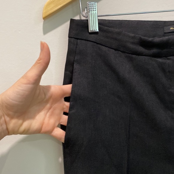 Massimo Dutti Black Linen Flared Trousers Size 6 - Picture 6 of 16